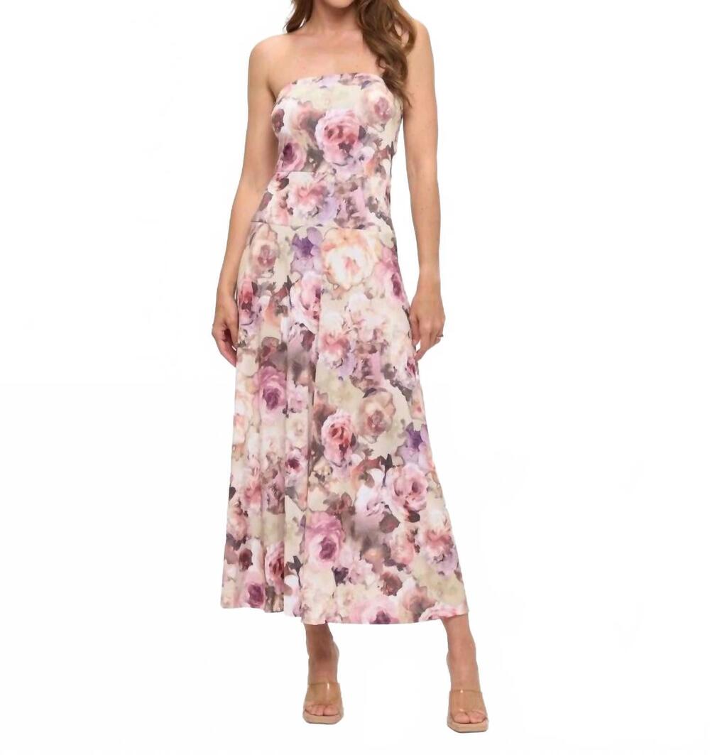 NEW ARIELLA tube flare maxi dress in multi